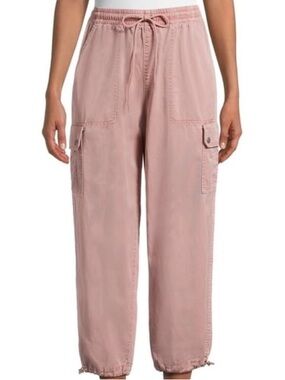Time & True Cargo Jogger Pants, Dusty Rose, Size M